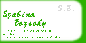 szabina bozsoky business card